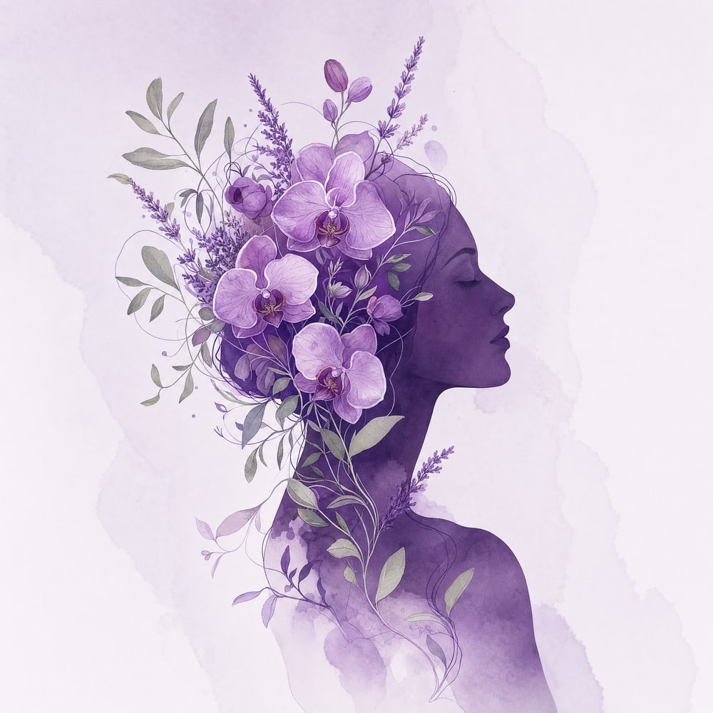 Ilustração: a mente reintegrada, florescendo — psicanálise integrativa